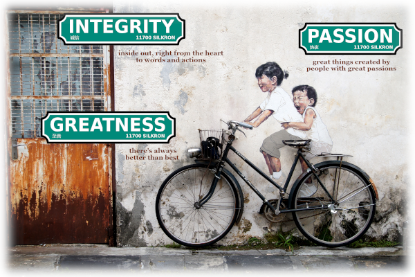 PenangStreetArt - Happy Kids on Bike with Silkron Core Values