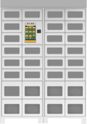 Vending Locker with Smart Vending Retrofit Vendroid Screen